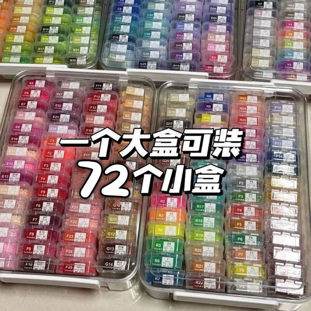 Perler Bead Storage Box with 72 Small Square Containers and Display Rack