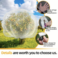 Garden Plant Protective Netting with Zipper & Drawstring, Insect and Bird Barrier for Fruit Trees & Greenhouses