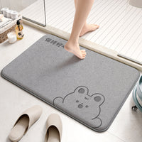 Coral Fleece Bathroom Mat Super Absorbent Non-Slip Easy Clean Floor Mat for Home Bathroom Entrance