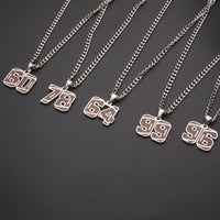 Men's Stainless Steel Sports Number Necklace for Baseball, Basketball, and Football Teams