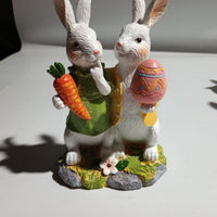 Easter Bunny and Egg Resin Figurine for Garden Patio Decor