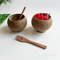 Natural Coconut Shell Bowl for Yogurt, Salad, and Desserts - Eco-Friendly Tableware