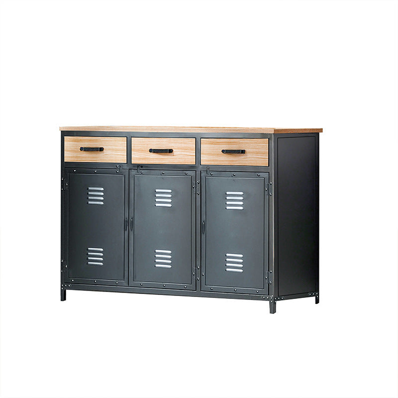 Industrial Style Sideboard Cabinet Vintage Iron Restaurant Storage Cabinet Wine Cabinet Buffet Table Dish Cabinet