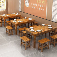 Solid Wood Restaurant Dining Table and Stool Set for Noodle Shops and Eateries