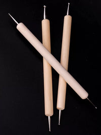 Dual-Head Wooden Dotting Tool for Pottery, Clay, Nail Art, Embossing, and Sculpture