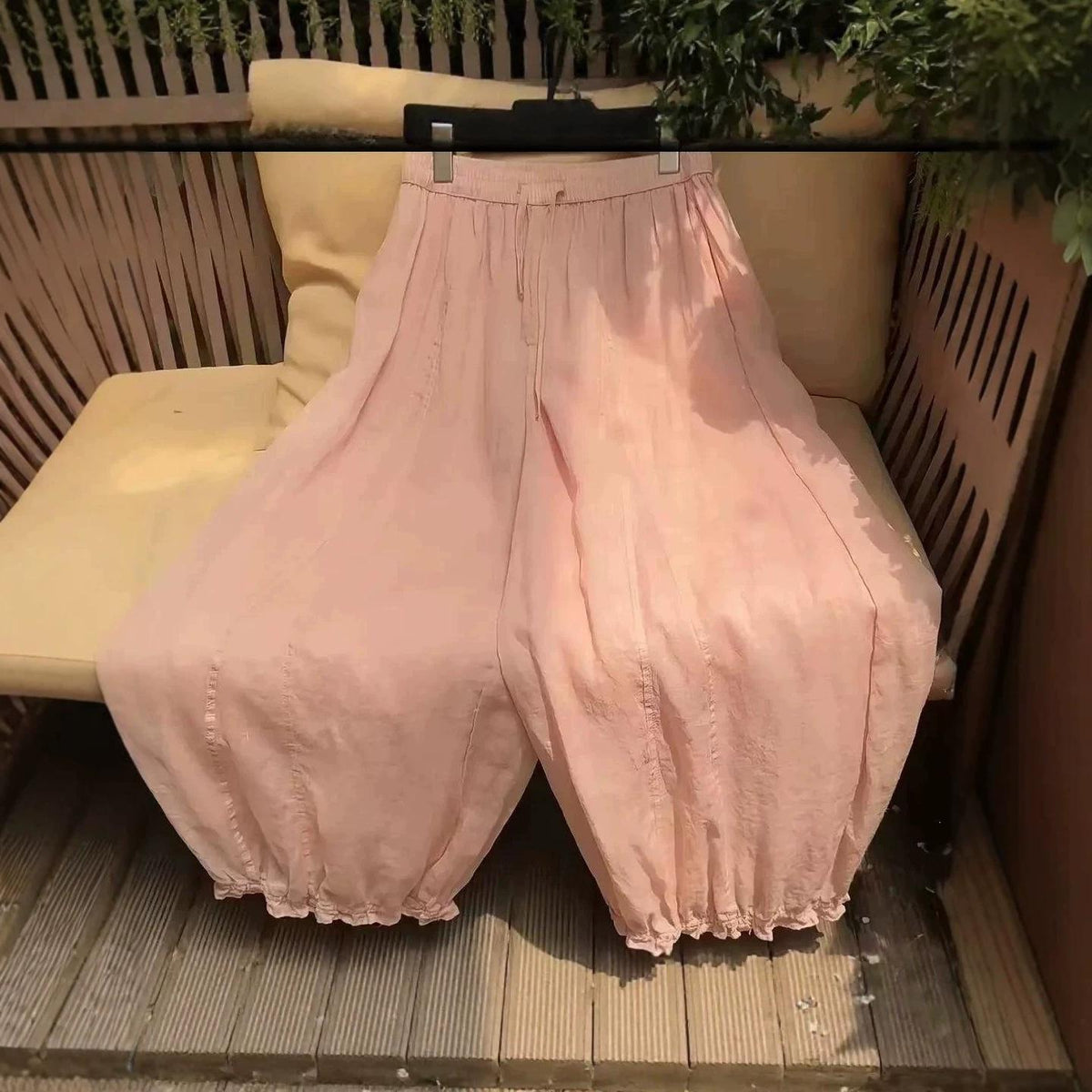 Women's Linen Cotton High-Waisted Wide-Leg Bloomers