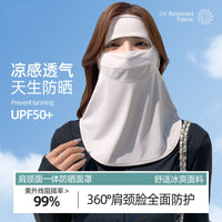 Ice Silk UV Face Cover Sun Protection Veil for Women, Breathable Outdoor Mask
