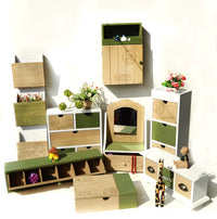 Rustic Wooden Desktop Organizer with Drawers and Compartments for Jewelry, Keys, and Mail