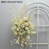 Heart-Shaped Iron Arch with Champagne Floral Decor for Weddings & Proposals