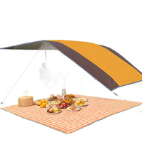 Outdoor Camping Tarp Shelter Sunshade with Poles, Thickened Oxford Cloth, UV Protection, Waterproof, Portable