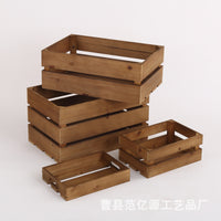 Vintage Solid Wood Storage Box Display Shelf Decorative Prop for Supermarket Fruit Display