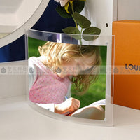 Creative Curved Transparent Acrylic Magnetic Photo Frame for Couples, Double-Sided Display