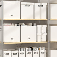Household Storage Bins with Lids for Clothes, Toys, and Snacks - Plastic Organizer Boxes for Wardrobes and Cabinets
