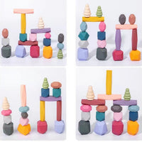 Stacking Stones Balancing Game for Kids, Educational Building Blocks, Concentration Training Toy