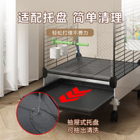 Large Double-Layer Bird Cage with Anti-Splash Guard for Parrots, Budgies, Cockatiels, Mynahs - Deluxe Villa Style