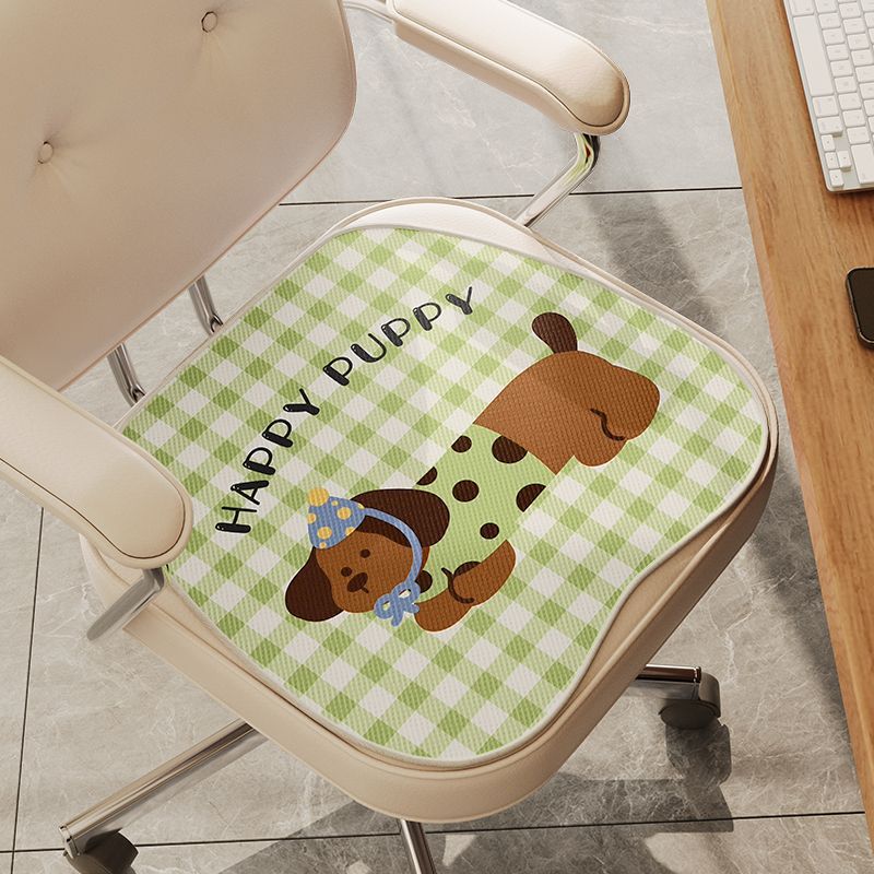 Summer Ice Silk Cooling Seat Cushion for Office Chair, Breathable Non-slip Cartoon Design