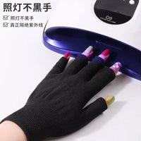 UV Protection Fingerless Manicure Gloves for Nail Lamp