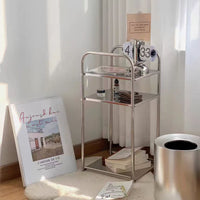 Stainless Steel Multi-layer Bathroom Storage Rack with Wheels