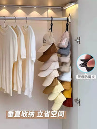 Hat Organizer Rack for Closet Door or Wall, 8-Clip Cap Hanger for Home and Dorm