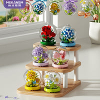 Compatible Building Blocks Flower Rose Crystal Ball Plant Set Educational Toy for Girls