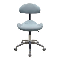 Ergonomic Saddle Stool with Backrest for Dental, Salon, Lab, and Office Use