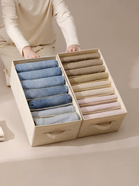 Closet Clothes Organizer Box with Dividers for Sweaters, Pants, and Jeans