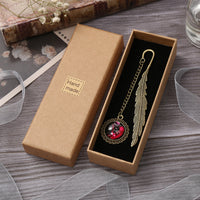 Creative Luminous Zodiac Feather Bookmark with Pendant, Retro European Style Metal Bookmark for Students