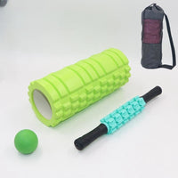 Yoga Foam Roller Set with Massage Stick, Fascia Ball, and Yoga Strap for Muscle Relaxation