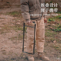 Outdoor Camping Foldable Trash Bag Holder Stand Iron Art Waste Bin Rack