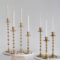 Vintage Iron Candlestick Holder, Retro Bronze/Black Taper Candle Stand for Home Decor