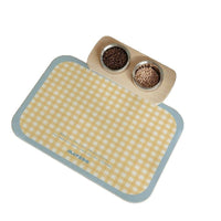 Dopamine Plaid Diatomaceous Earth Pet Feeding Mat - Quick Dry, Splash-Proof, Absorbent, Easy Clean