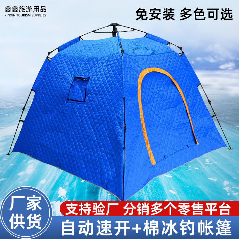 Portable Ice Fishing Tent for Winter Camping, Windproof and Warm