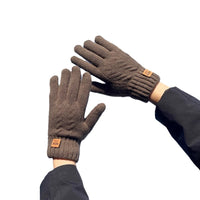 Unisex Double-Layer Fleece Lined Touchscreen Gloves for Winter Cycling