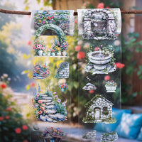 Garden Landscape PET Die-Cut Washi Tape for Scrapbooking and Decoration