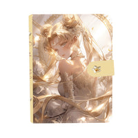 Anime Girl A5 6-Hole Loose-Leaf Binder with PU Leather Cover for Cards and Notes