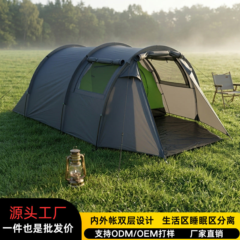 Lightweight 2-Person Double-Layer Waterproof Windproof Tunnel Tent for Outdoor Camping Hiking