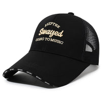 Unisex Extra Wide Brim Baseball Cap with 10.5cm Sun Protection Visor and Embroidery