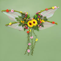 Butterfly Flower Wreath Cicada Wing Set for Angel Elf Halloween Stage Performance Decoration