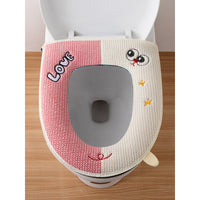 Toilet Seat Cover with Zipper, Thickened, PU Waterproof Backing, All Seasons, Year of the Horse Design