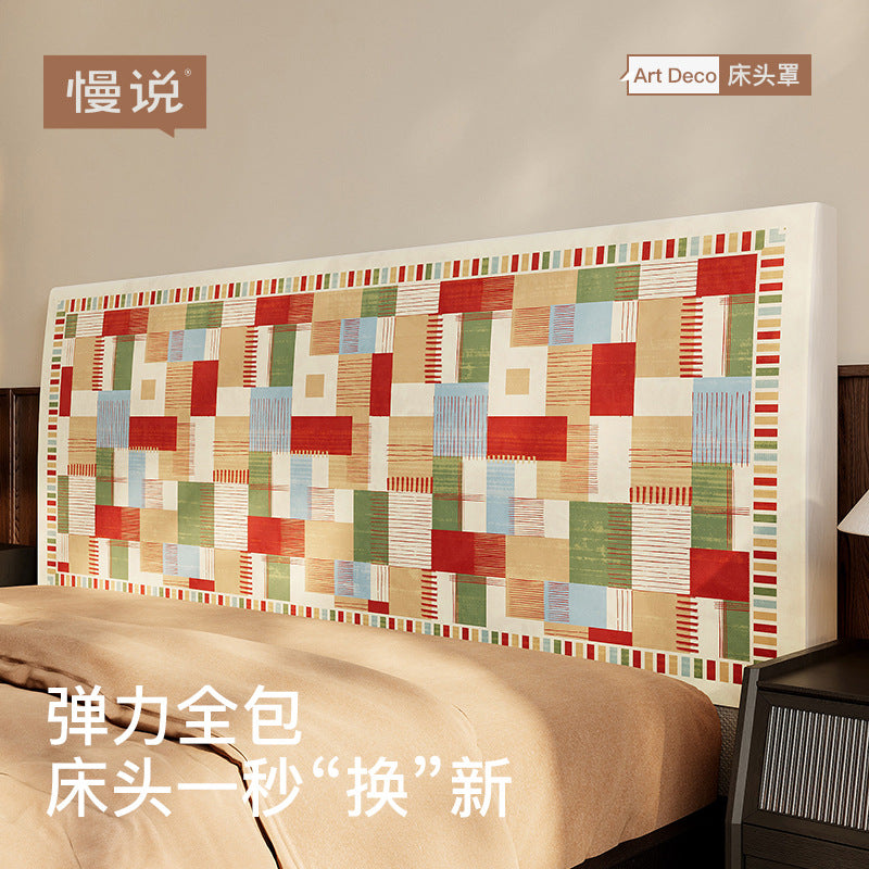 American Retro Fabric Headboard Cover Universal Dustproof Protective Slipcover