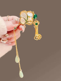 Chinese Style Orchid Brooch Cheongsam Tassel Pendant Retro Hanfu Accessory