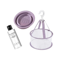 Makeup Brush and Sponge Cleaner Kit with Foldable Silicone Bowl and Drying Net