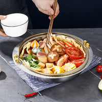 Thickened Stainless Steel Japanese Sukiyaki Hot Pot for Induction Cooker and Gas Stove