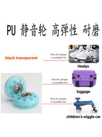 50mm 2-inch PU Silent Swivel Caster Wheels for Luggage, Roller Skates, and Trolleys