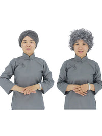 Kids' Elderly Character Wig for Stage Plays and Performances, Grandparent Cosplay Hairpiece