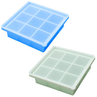 Food Grade Silicone Ice Cube Tray with Lid DIY Ice Block Mold Baby Food Freezer Container Creative Home Ice Grid