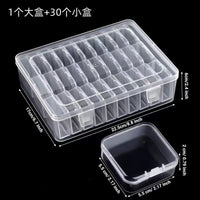 30-Grid Clear Storage Box with Lid for Perler Beads, Rubber Bands, and Jewelry