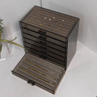 Acrylic Jewelry Organizer Box with 5-Drawer Storage for Earrings, Necklaces, and Bracelets