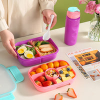 Microwaveable Lunch Box Set with Water Bottle and Utensils for Office, School, and Kids