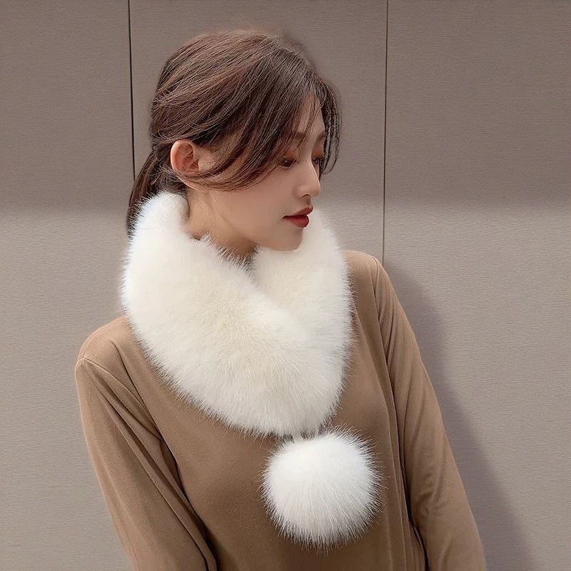 Women's Fashion Faux Fox Fur Collar Scarf Warm Thick Neck Warmer